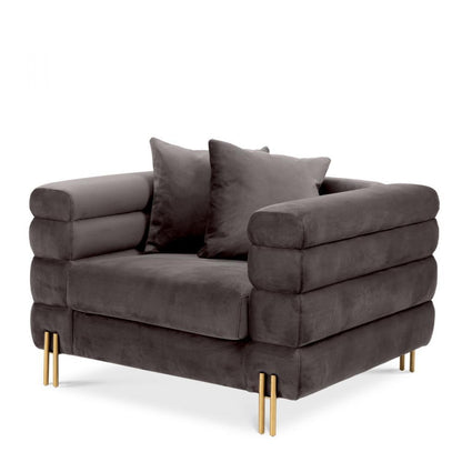 Eichholtz Chair York Gray, Brass