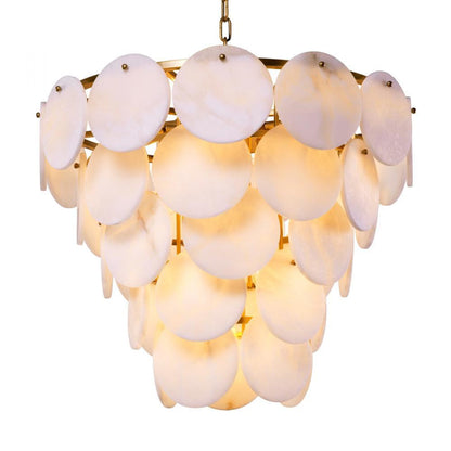 Eichholtz Chandelier Clementina Antique Brass, Alabaster