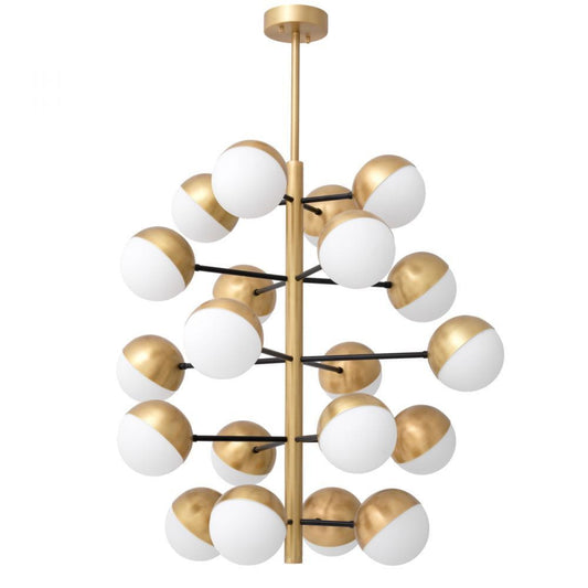Eichholtz Chandelier Cona L Antique Brass, Black