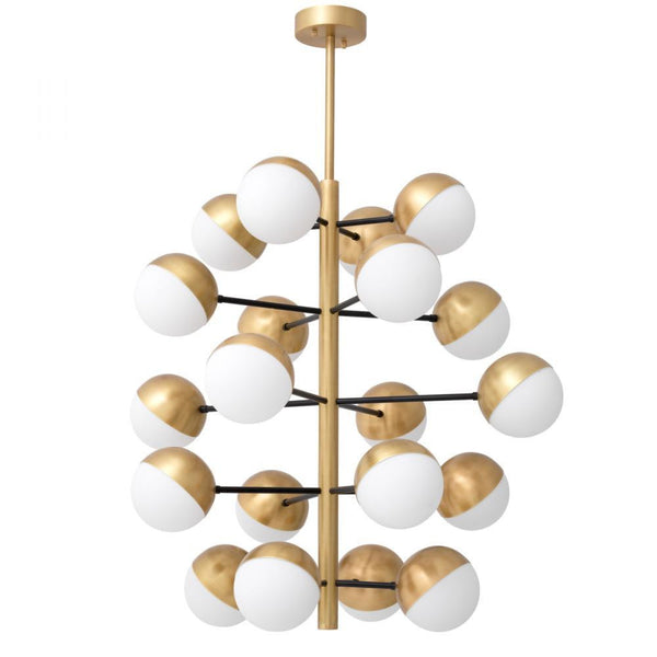 Eichholtz Chandelier Cona L Antique Brass, Black