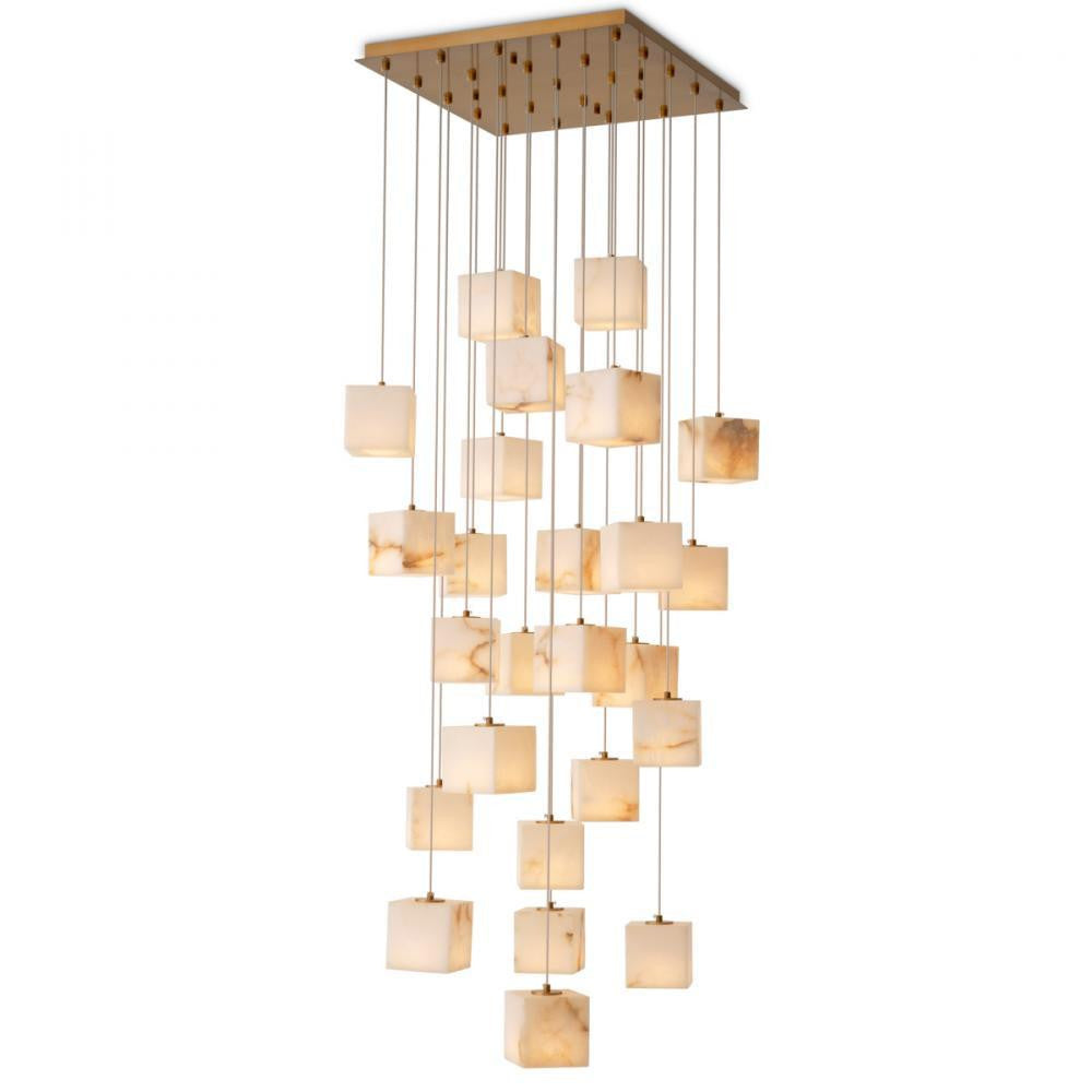 Eichholtz Chandelier Duboce Antique Brass, Alabaster