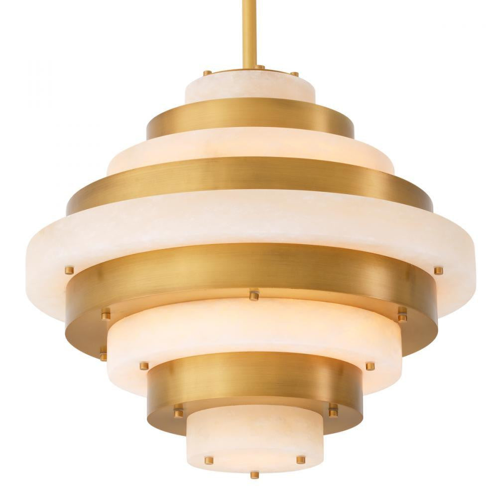 Eichholtz Chandelier Lazzari Antique Brass, Alabaster