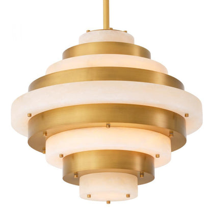 Eichholtz Chandelier Lazzari Antique Brass, Alabaster