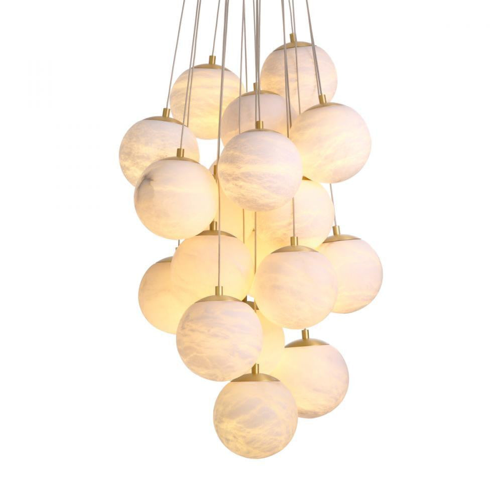 Eichholtz Chandelier Sphinx L Antique Brass, Alabaster