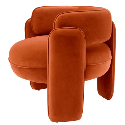Eichholtz Chaplin Armchair, Savona Orange Velvet, 26.97"H (A117595 YV0J03YT4C)