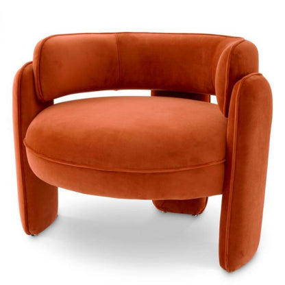 Eichholtz Chaplin Armchair, Savona Orange Velvet, 26.97"H (A117595 YV0J03YT4C)