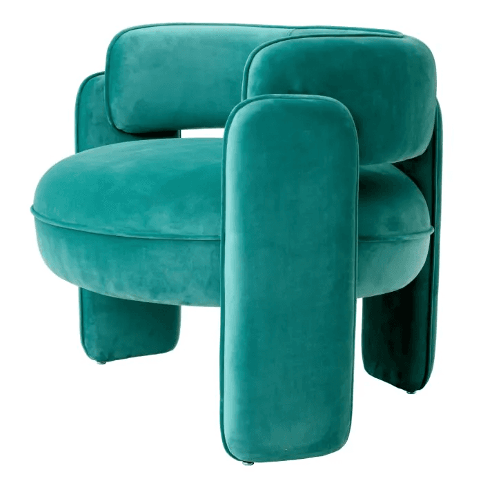 Eichholtz Chaplin Armchair, Savona Turquoise Velvet, 26.97"H (A117287 YV0J03YT4D)
