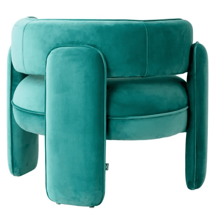 Eichholtz Chaplin Armchair, Savona Turquoise Velvet, 26.97"H (A117287 YV0J03YT4D)
