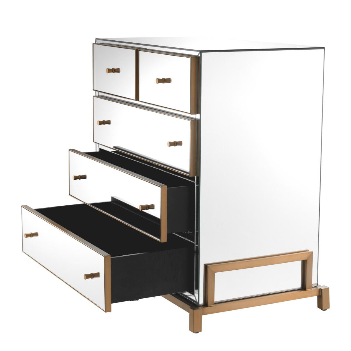 Eichholtz Clarington Chest, Mirror Glass, Brushed Brass, 33.66"W (113660 YV0J03YV1A)