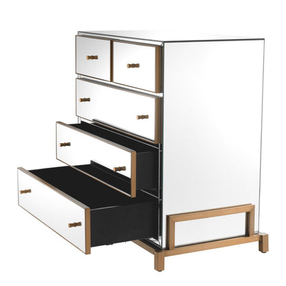 Eichholtz Clarington Chest, Mirror Glass, Brushed Brass, 33.66"W (113660 YV0J03YV1A)