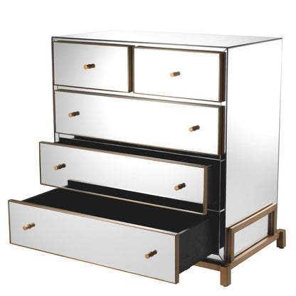 Eichholtz Clarington Chest, Mirror Glass, Brushed Brass, 33.66"W (113660 YV0J03YV1A)