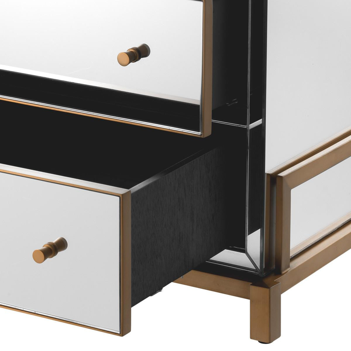 Eichholtz Clarington Chest, Mirror Glass, Brushed Brass, 33.66"W (113660 YV0J03YV1A)