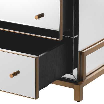 Eichholtz Clarington Chest, Mirror Glass, Brushed Brass, 33.66"W (113660 YV0J03YV1A)