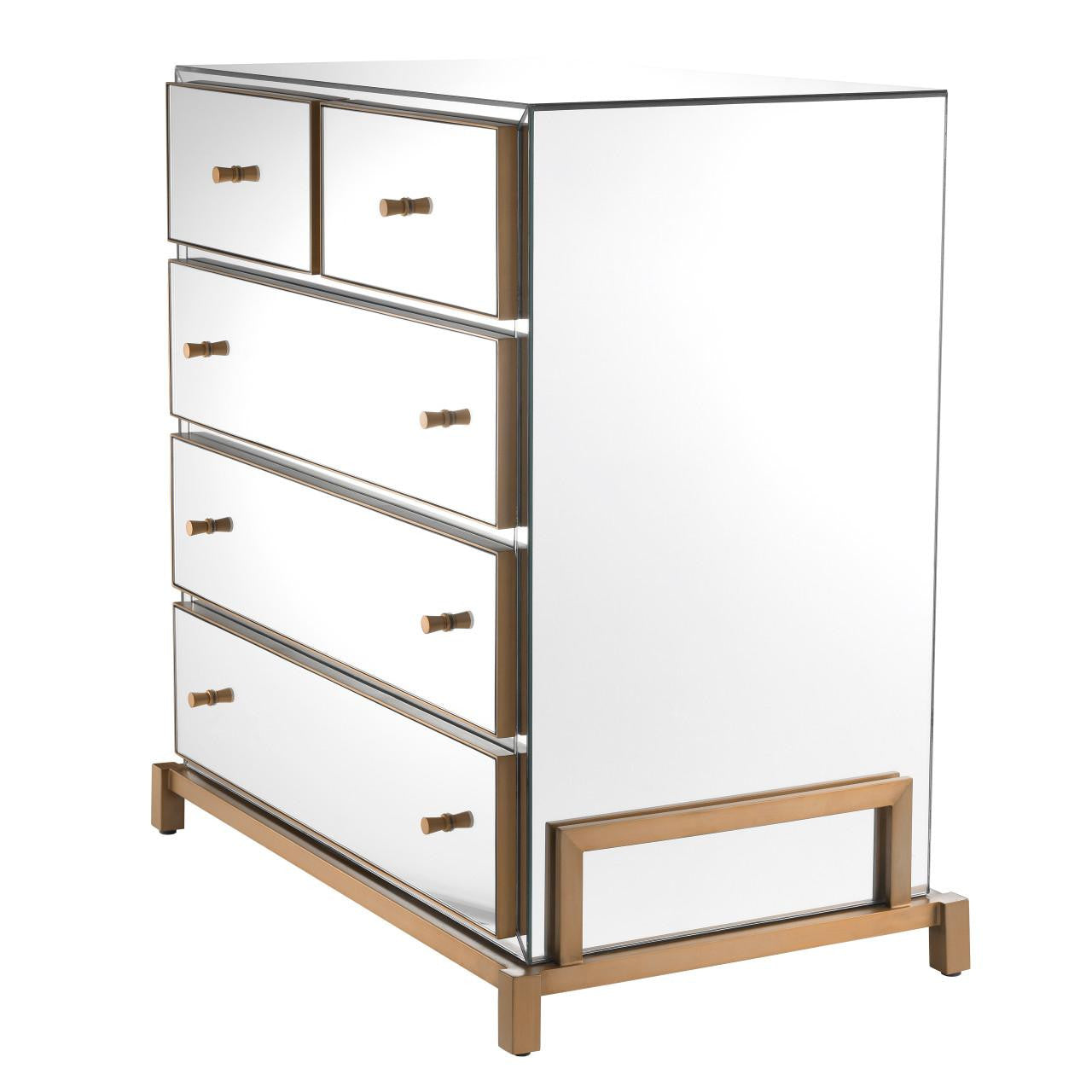 Eichholtz Clarington Chest, Mirror Glass, Brushed Brass, 33.66"W (113660 YV0J03YV1A)