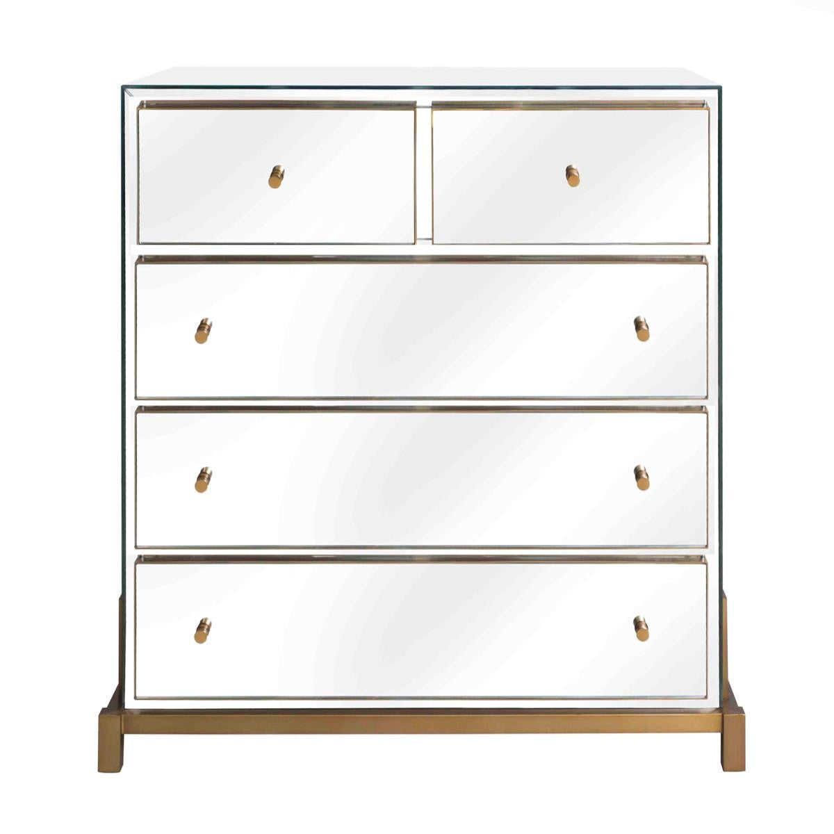 Eichholtz Clarington Chest, Mirror Glass, Brushed Brass, 33.66"W (113660 YV0J03YV1A)