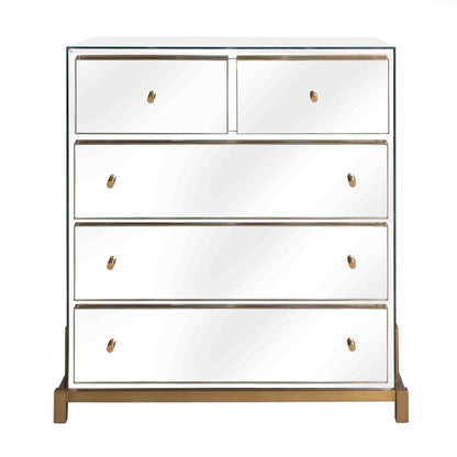 Eichholtz Clarington Chest, Mirror Glass, Brushed Brass, 33.66"W (113660 YV0J03YV1A)