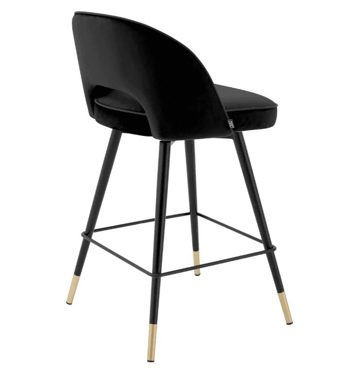 Cliff Counter Stool Set of 2 - Black Velvet angle