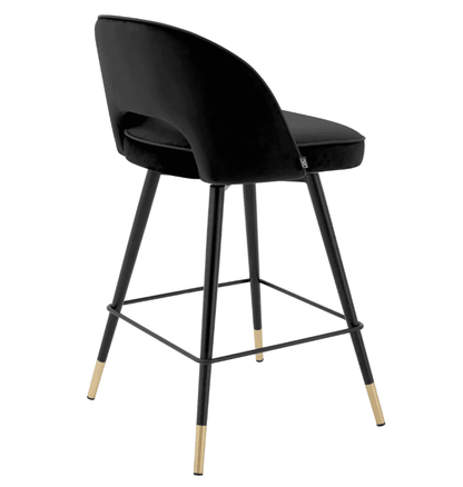 Cliff Counter Stool Set of 2 - Black Velvet angle