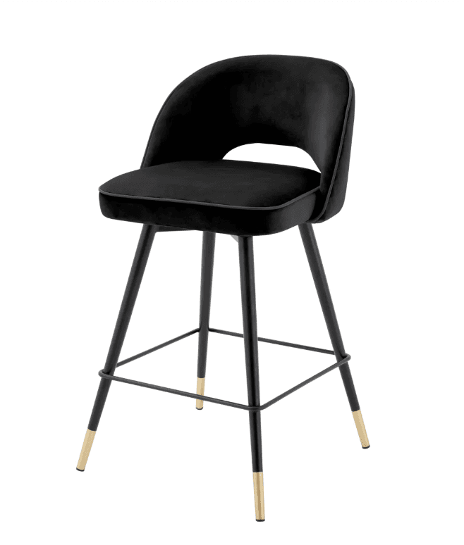 Cliff Counter Stool Set of 2 - Black Velvet side