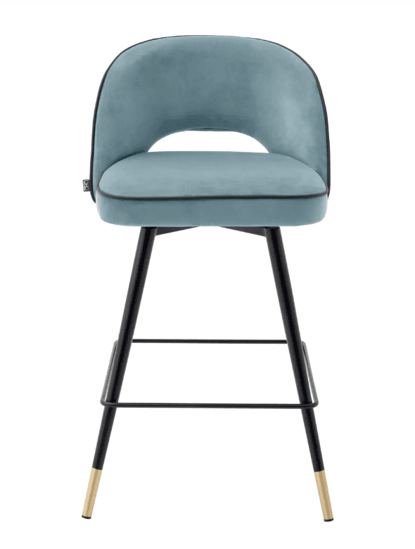 Cliff Counter Stool Set of 2 - Savona Blue Velvet side