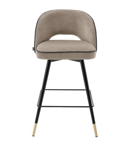 Cliff Counter Stool Set of 2 - Savona Greige Velvet detail