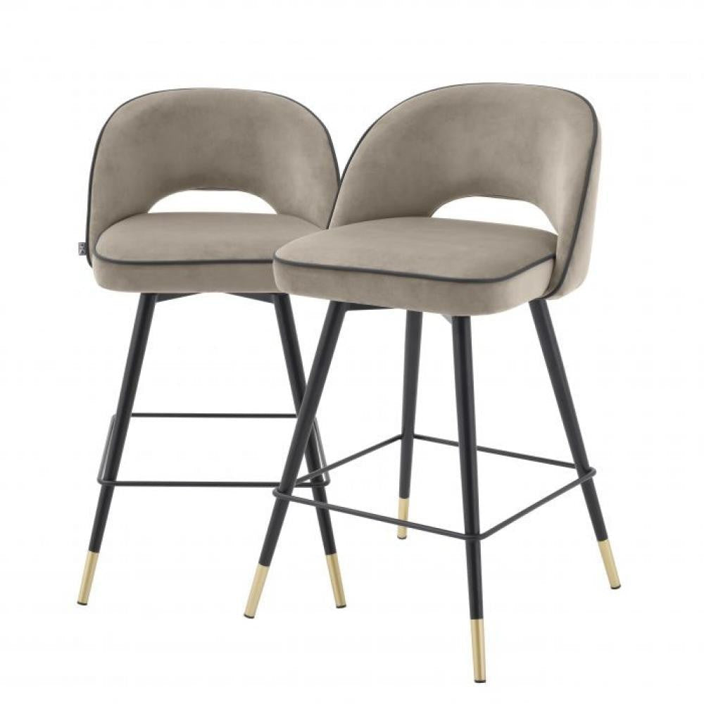Cliff Counter Stool Set of 2 - Savona Greige Velvet