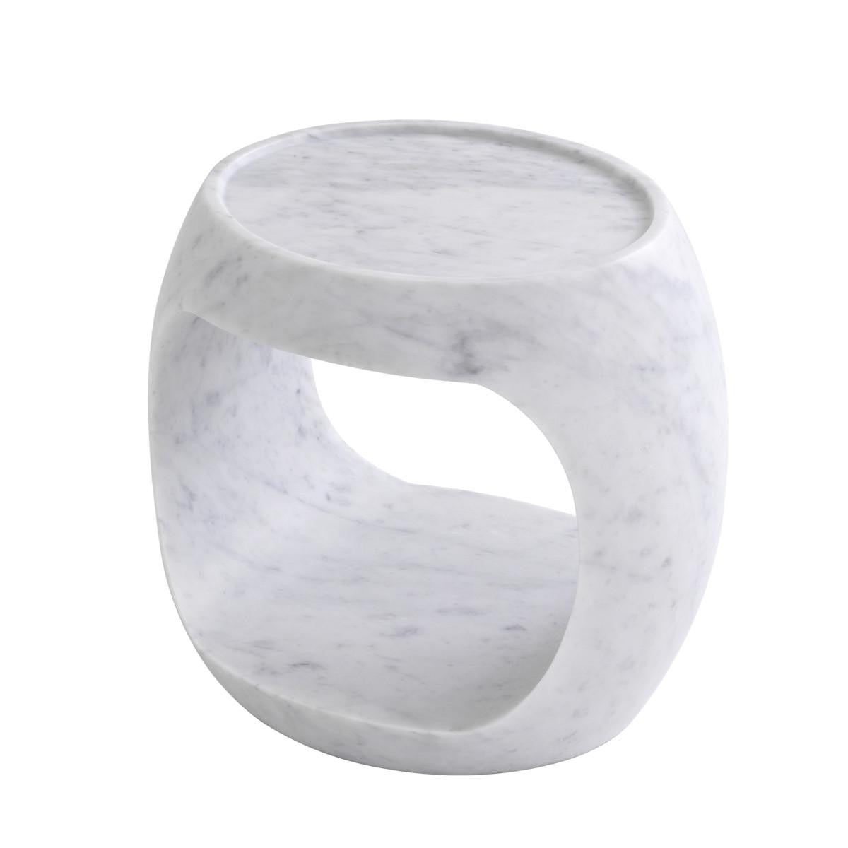 Eichholtz Clipper Side Table, White Marble, 15.75"H (114856 YV0J041UPY)