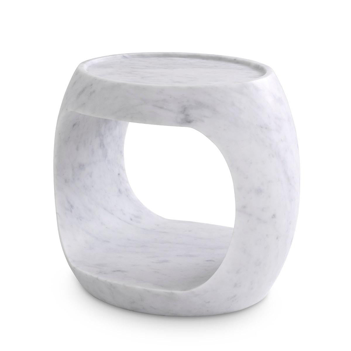 Eichholtz Clipper Side Table, White Marble, 15.75"H (114856 YV0J041UPY)