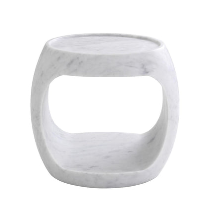 Eichholtz Clipper Side Table, White Marble, 15.75"H (114856 YV0J041UPY)