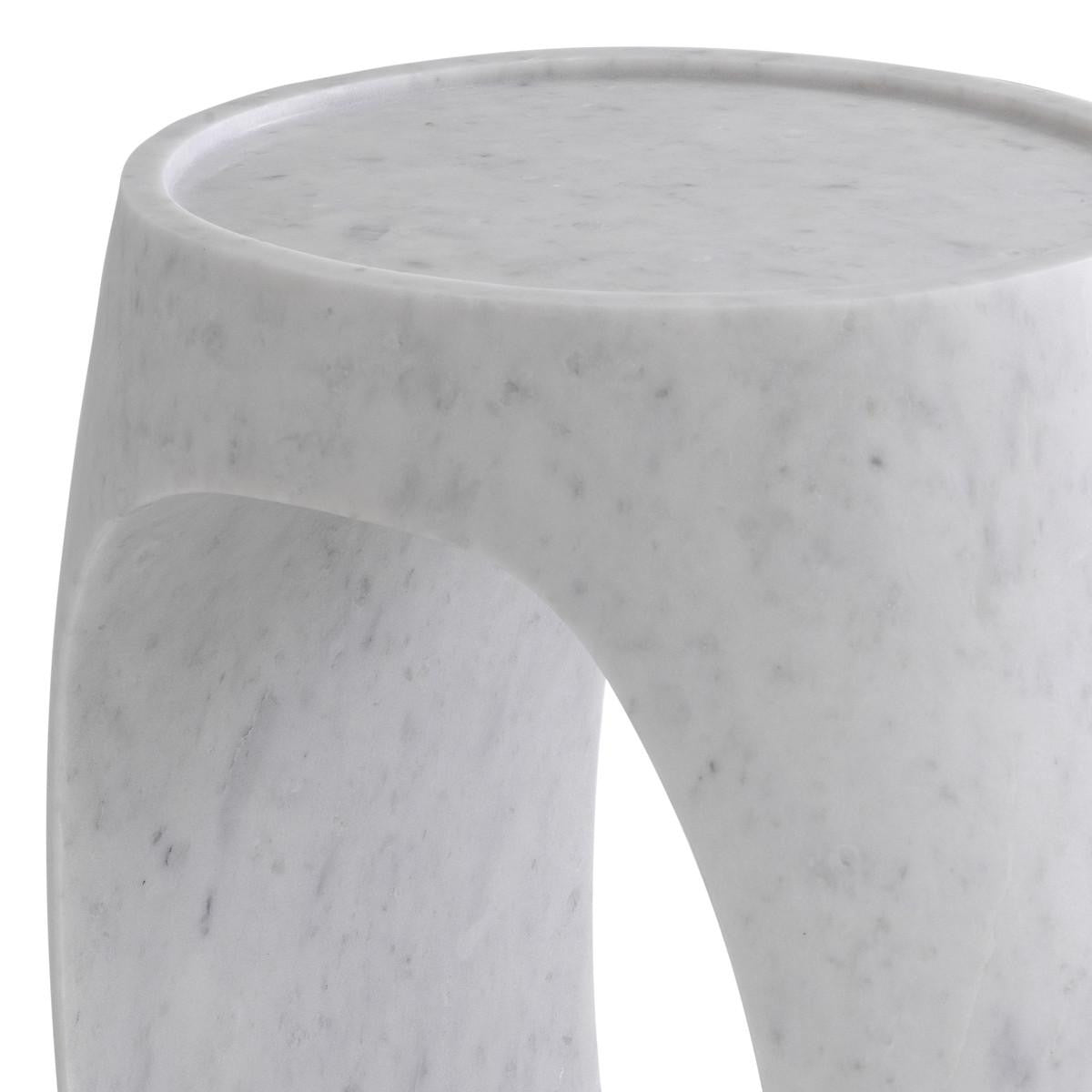 Eichholtz Clipper Side Table, White Marble, 21.65"H (114896 YV0J041UPW)