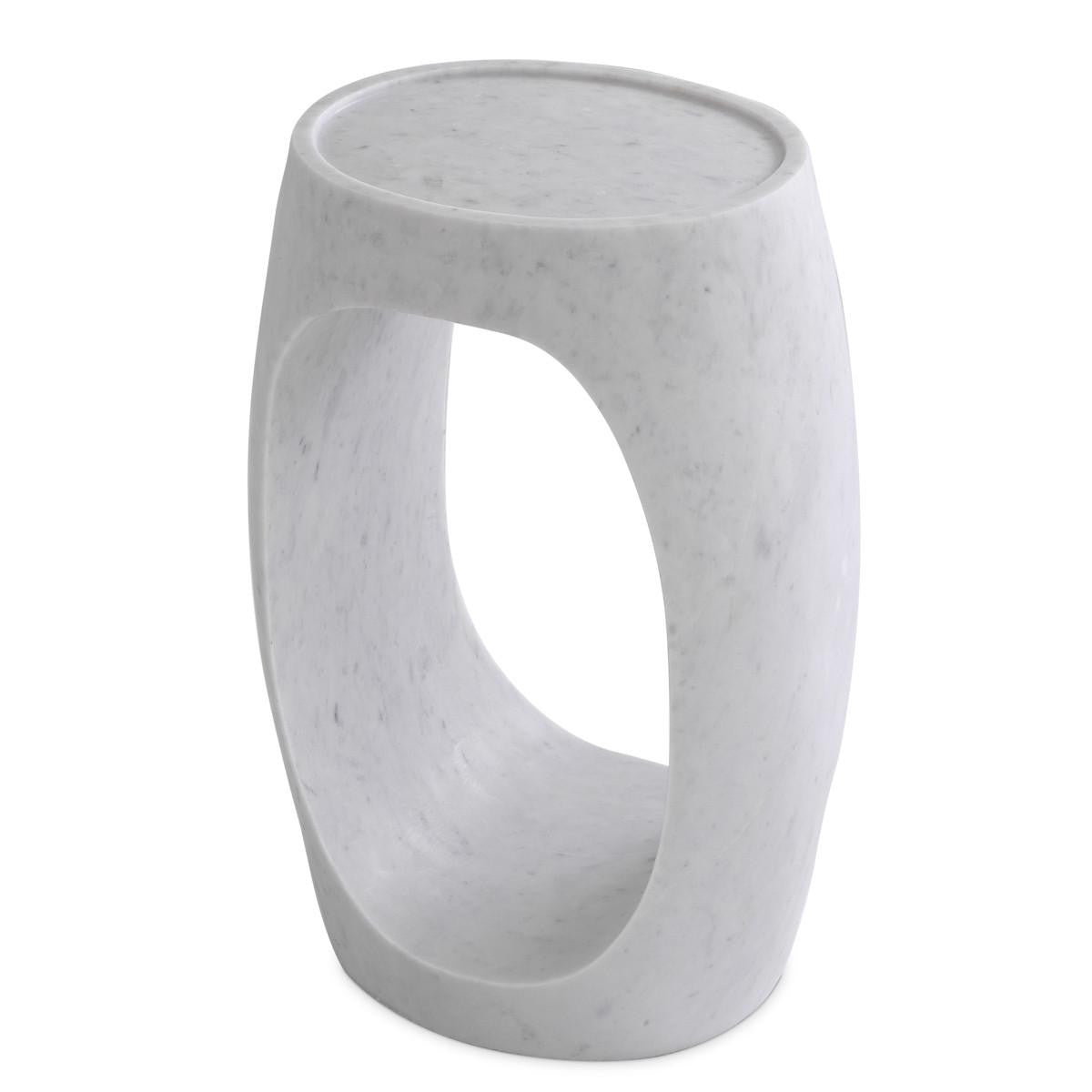 Eichholtz Clipper Side Table, White Marble, 21.65"H (114896 YV0J041UPW)