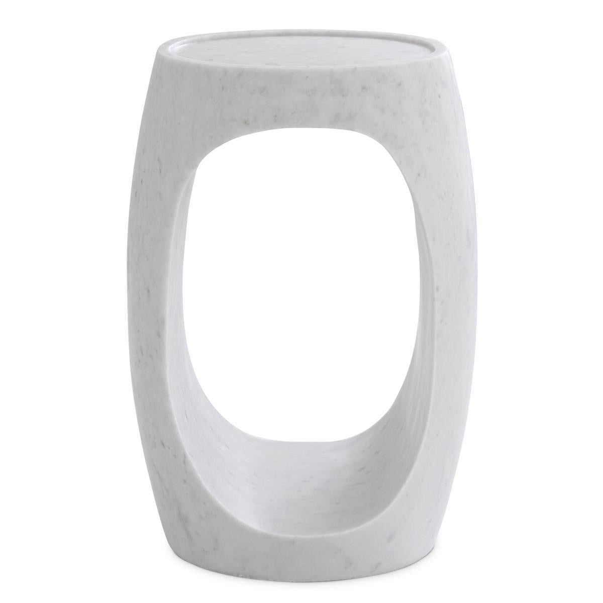 Eichholtz Clipper Side Table, White Marble, 21.65"H (114896 YV0J041UPW)