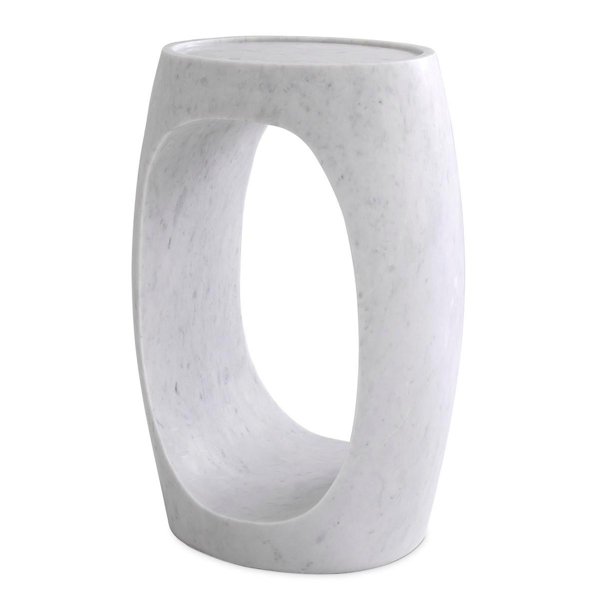 Eichholtz Clipper Side Table, White Marble, 21.65"H (114896 YV0J041UPW)