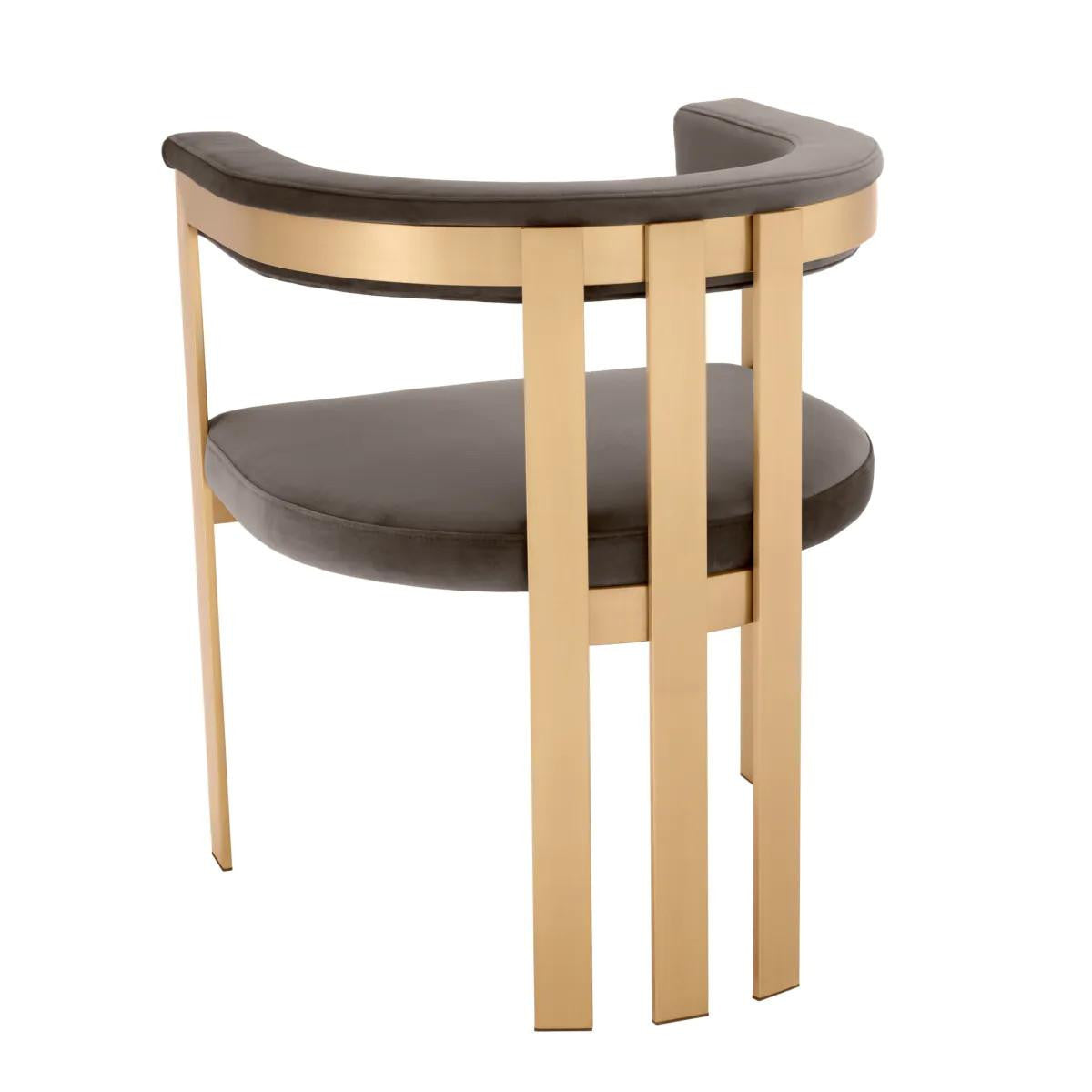 Eichholtz Clubhouse Dining Chair Midnight Blue, Stainless Steel