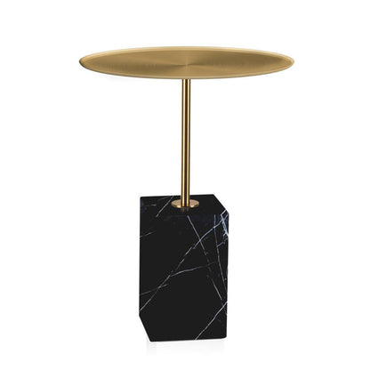Eichholtz Cole Side Table, Brushed Brass, Black Marble Base, 24.41"H (115544 YV0J041UQ0)
