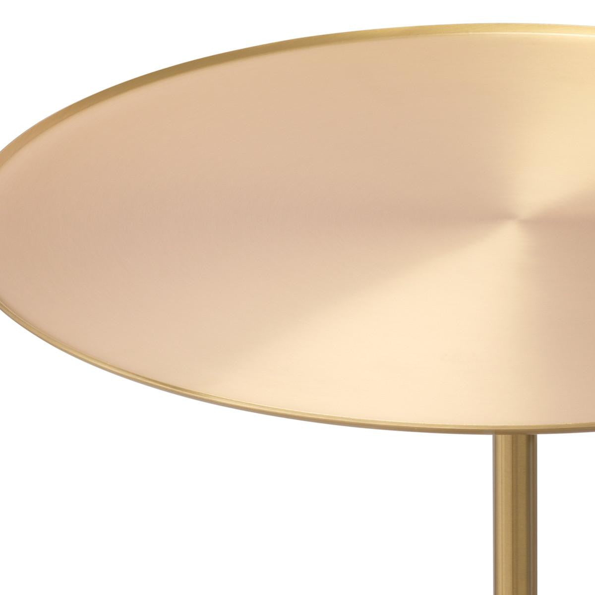 Eichholtz Cole Side Table, Brushed Brass, Black Marble Base, 24.41"H (115544 YV0J041UQ0)
