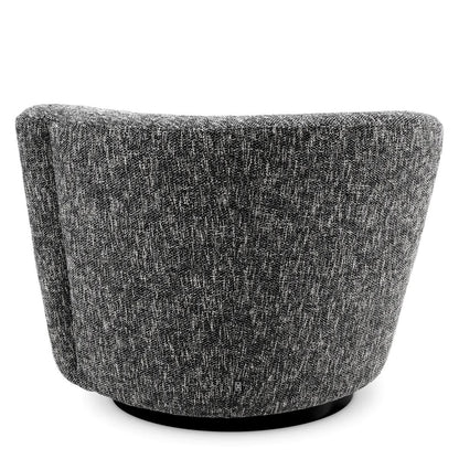 Eichholtz Colin Swivel Chair, Right, Cambon Black, Black Base, 35.43"W (A115435 YV0J041VR0)