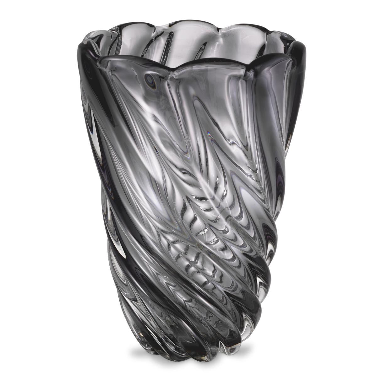 Eichholtz Contessa Vase, Large, Gray Glass, 11.42"H (115183 YV0J041XP4)