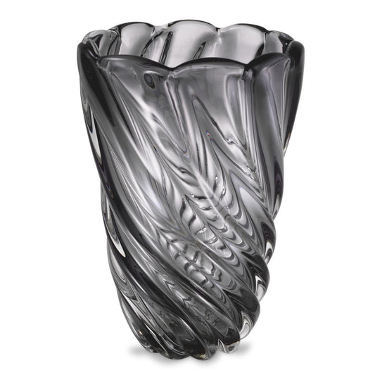 Eichholtz Contessa Vase, Large, Gray Glass, 11.42"H (115183 YV0J041XP4)