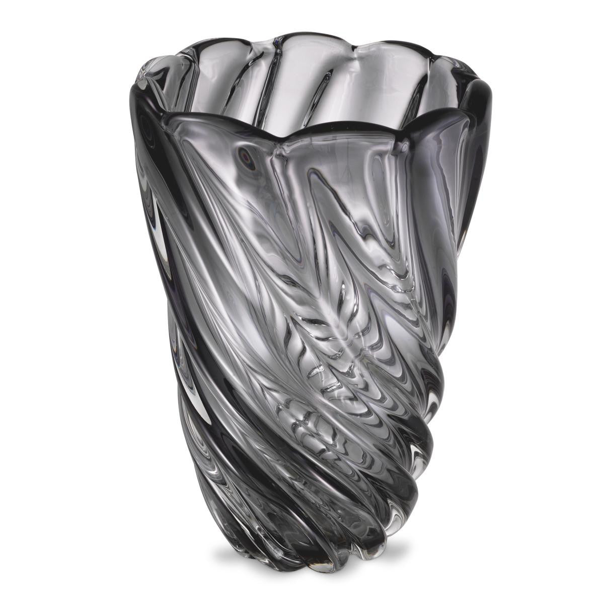 Eichholtz Contessa Vase, Large, Gray Glass, 11.42"H (115183 YV0J041XP4)