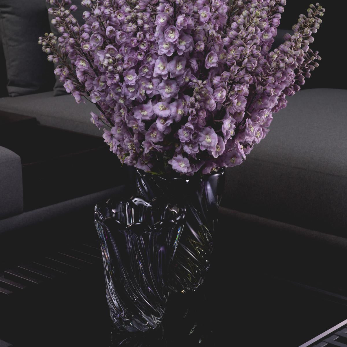 Eichholtz Contessa Vase, Large, Gray Glass, 11.42"H (115183 YV0J041XP4)
