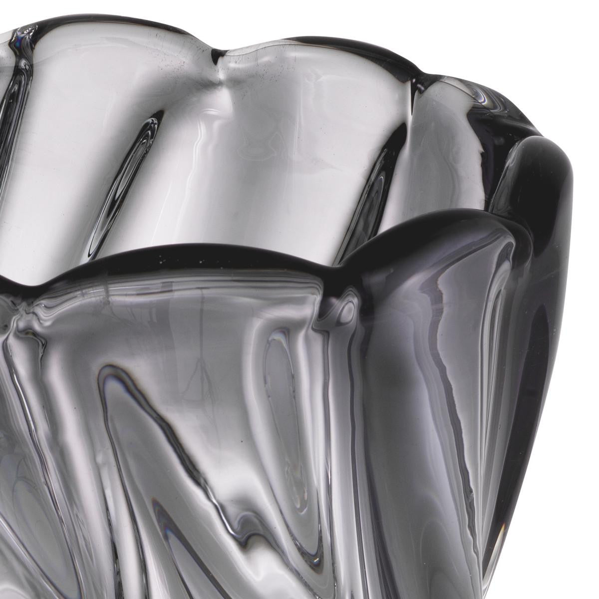 Eichholtz Contessa Vase, Large, Gray Glass, 11.42"H (115183 YV0J041XP4)