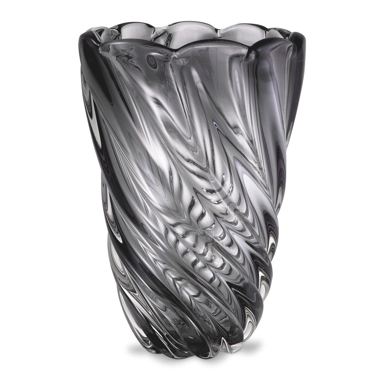 Eichholtz Contessa Vase, Large, Gray Glass, 11.42"H (115183 YV0J041XP4)