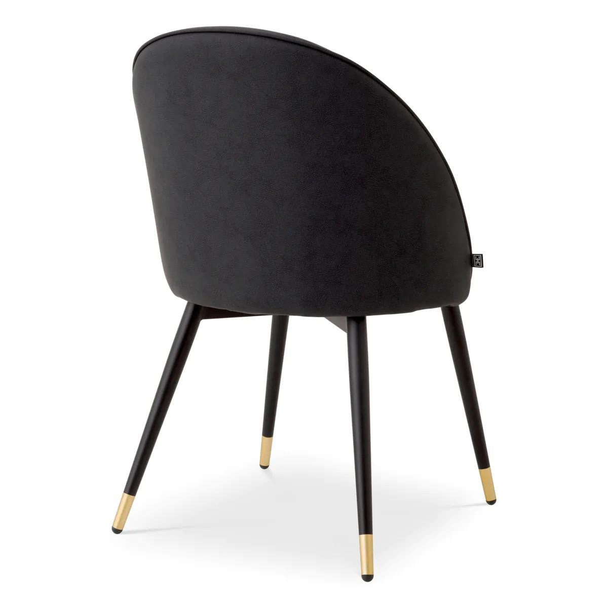 Eichholtz Cooper Dining Chair, Set of 2, Gray, Black & Brass Legs, 32.68"H (A116570 YV0J03YX1K)