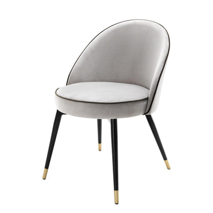 Eichholtz Cooper Dining Chair, Set of 2, Light Gray Velvet, Black & Brass Legs, 32.68"H (A113124 YV0J03YXXR)