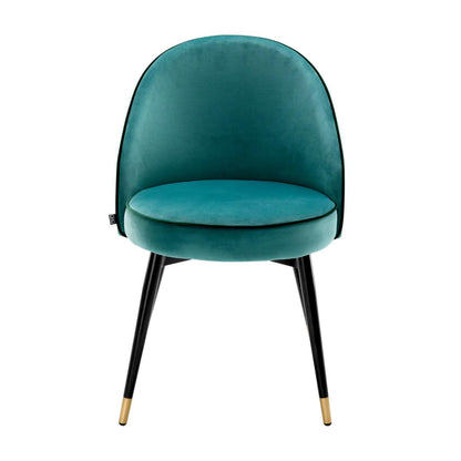 Eichholtz Cooper Dining Chair, Set of 2, Turquoise Velvet, Black & Brass Legs, 32.68"H (A113123 YV0J03YXXT)
