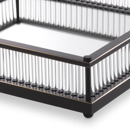 Eichholtz Cora Tray, Square, Bronze, Mirror Glass, Clear Glass, 15.55"W (115723 YV0J041WQ1)
