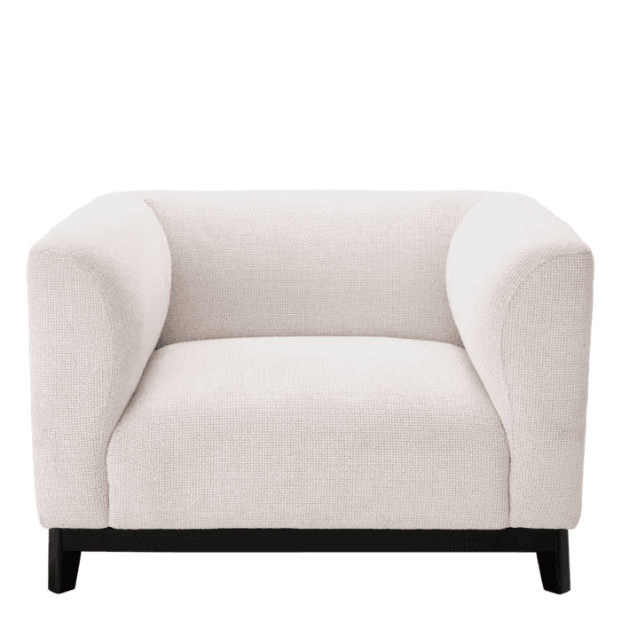 Eichholtz Corso Armchair, Lyssa Off-White Fabric, Black Base, 27.95"H (A115811 YV0J03YT4G)