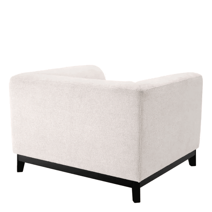 Eichholtz Corso Armchair, Lyssa Off-White Fabric, Black Base, 27.95"H (A115811 YV0J03YT4G)