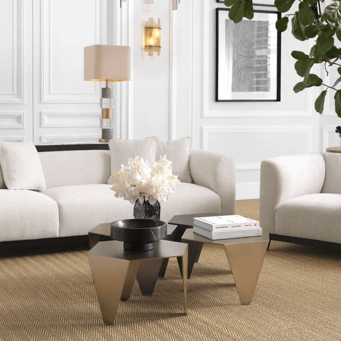 Eichholtz Corso Armchair, Lyssa Off-White Fabric, Black Base, 27.95"H (A115811 YV0J03YT4G)